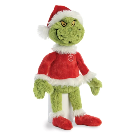 Grinch, Maskotka pluszowa zielony Grinch w stroju Świętego Mikołaja, wysoka jakość pluszu, oryginalny, wys. ok. 48 cm