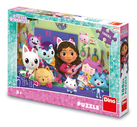 Koci Domek Gabi, Gabby's Dollhouse, Puzzle XXL Orkiestra przyjaciół, 100 elementy, 33x47 cm, wiek dziecka 5+