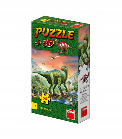 Dinozaury: Puzzle 60 el. + mini figurka