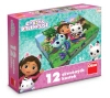 Koci Domek Gabi, Drewniane klocki obrazkowe puzzle, 12 klocków, wiek dzieci 3+