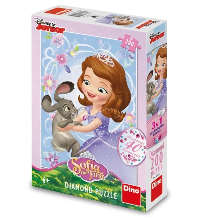 Dino Toys, Jej Wysokość Zosia, Puzzle z diamencikami Zosia i króliczek, 200 el.