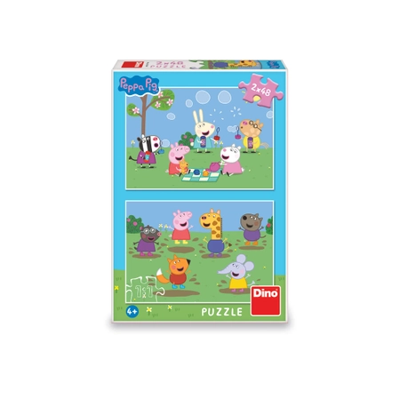 Dino Toys, Świnka Peppa, puzzle dla dzieci Peppa i przyjaciele, 2 x 48 el.