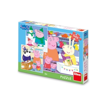 Dino Toys, Świnka Peppa, Zestaw puzzle 3-w-1, Wesołe popołudnie, 3 x 55 el., dla dzieci w wieku 5+