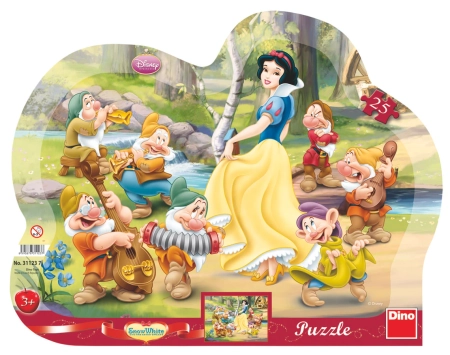Księżniczki Disneya, Śnieżka i 7 krasnoludków , Puzzle ramkowe, 25 el.