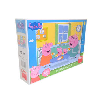 Dino Toys, Świnka Peppa, Puzzle maxi 24 el., Rodzinny obiad, wymiary obrazka 66 x 47 cm, wiek dziecka 2+