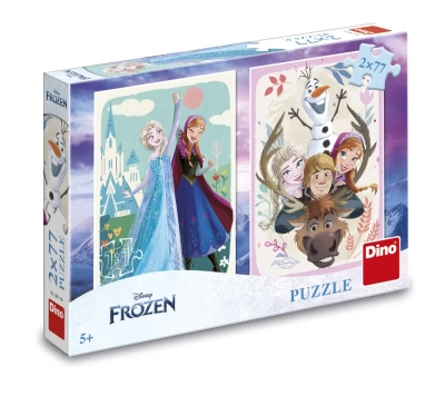 Dino Toys, Kraina Lodu, Puzzle Anna i Elsa, 2 x 77 el.