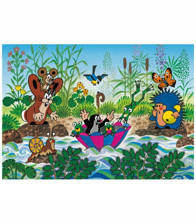 Krecik i Przyjaciele, Puzzle dla dzieci, Przygoda z parasolem, 100 el.