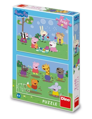 Dino Toys, Świnka Peppa, puzzle dla dzieci Peppa i przyjaciele, 2 x 48 el.