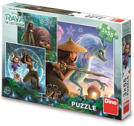 Raya i ostatni smok, Puzzle 3 w 1, 3x55 el. trzy układanki z filmu w jednym pudełku, wiek dziecka 5+