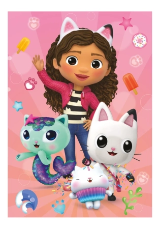 Koci Domek Gabi, Gabby's Dollhouse, puzzle z diamencikami, 200 el., obrazek 33 x 47 cm