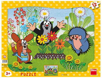 Puzzle ramkowe Krecik i przyjaciele Ogrodnicy, Dino, 12 el.