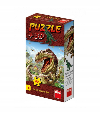 Dinozaury: Puzzle 60 el. + mini figurka