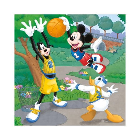 Disney, Myszka Miki, Puzzle 4w1 Sportowcy, 3 x 55 el.