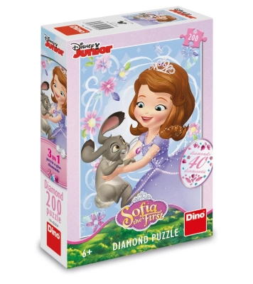 Dino Toys, Jej Wysokość Zosia, Puzzle z diamencikami Zosia i króliczek, 200 el.