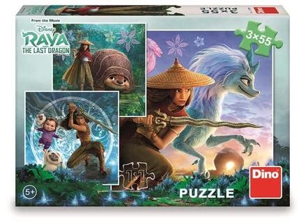 Raya i ostatni smok, Puzzle 3 w 1, 3x55 el. trzy układanki z filmu w jednym pudełku, wiek dziecka 5+