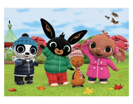 Dino Toys, Królik Bing, duże puzzle maxi Przyjaciele jesienią, 24 el. 66 x 47 cm