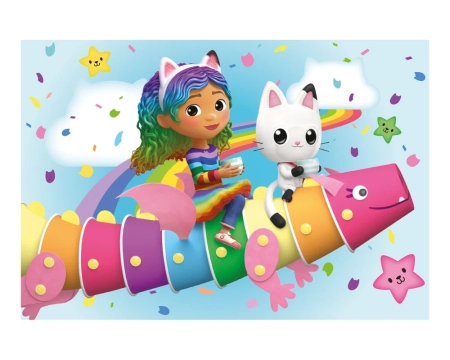 Dino Toys, Koci Domek Gabi, Puzzle dla dzieci Tęcza, 2 x 48 el.
