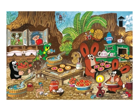 Krecik i Przyjaciele, Puzzle XL dla dzieci, Krecik w kuchni, 100 el.