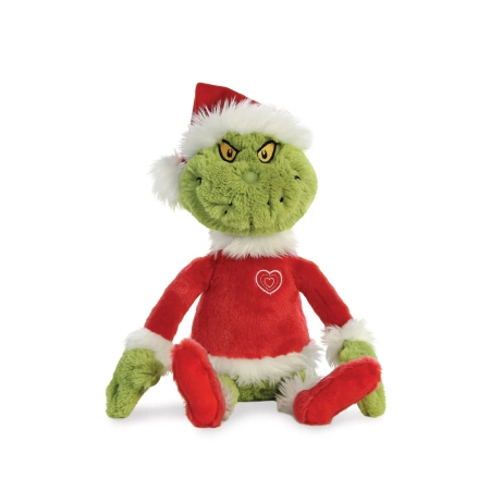 Grinch, Maskotka pluszowa zielony Grinch w stroju Świętego Mikołaja, wysoka jakość pluszu, oryginalny, wys. ok. 48 cm
