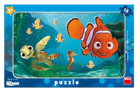 Gdzie jest Nemo, Puzzle ramkowe 15 el. wymiary obrazka 25 x 15 cm, wiek dziecka 3+