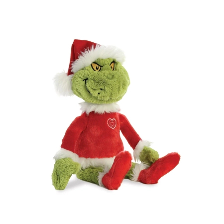 Grinch, Maskotka pluszowa zielony Grinch w stroju Świętego Mikołaja, wysoka jakość pluszu, oryginalny, wys. ok. 48 cm