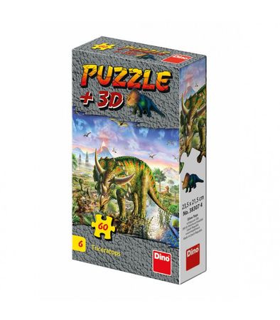 Dinozaury: Puzzle 60 el. + mini figurka