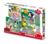 Disney, Myszka Miki, Puzzle 4w1 Sportowcy, 3 x 55 el.