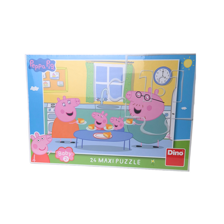 Dino Toys, Świnka Peppa, Puzzle maxi 24 el., Rodzinny obiad, wymiary obrazka 66 x 47 cm, wiek dziecka 2+