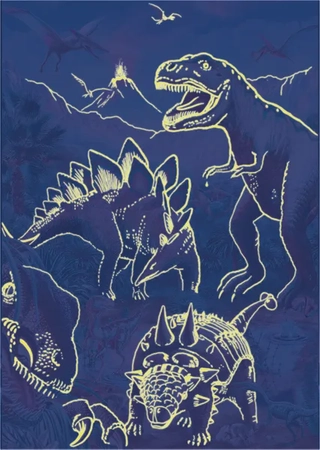 Dino Toys Dinozaury Duże puzzle XL dla dzieci 100 el. neonowe kontury