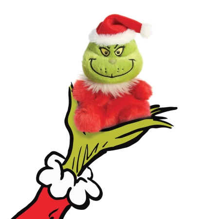 Grinch, Maskotka pluszowa zielony Grinch w stroju Świętego Mikołaja, 13 cm