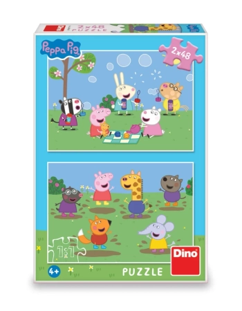 Dino Toys, Świnka Peppa, puzzle dla dzieci Peppa i przyjaciele, 2 x 48 el.