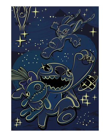 Dino Toys, Lilo i Stitch, Duże neonowe puzzle 100 el., obrazek 47 x 33 cm, świecące w ciemności kontury