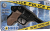 Gonher, Metalowy pistolet z obrotowym bębenkiem 8 strzałów, Mały Policjant 124/6, wiek dzieci 3+, policyjny, idealny prezent dla chłopca