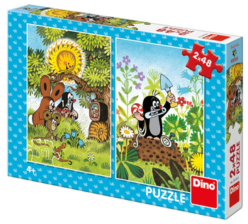 Dino Toys, Puzzle 2-w-1 Krecik i Lato, Dino, 2 x 48 el.