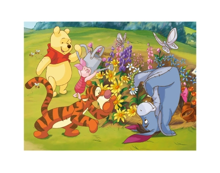 Kubuś Puchatek, Drewniane klocki obrazkowe puzzle, 12 klocków, wiek dzieci 3+