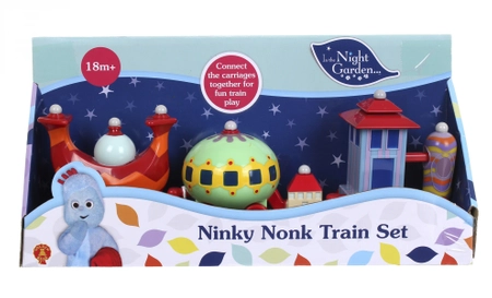 Golden Bear, Dobranocny Ogród, Pociąg Ninky Nonk, zestaw, oryginalna zabawka z bajki, wykonana z dobrej jakości plastiku, wiek dziecka 18 m-cy+