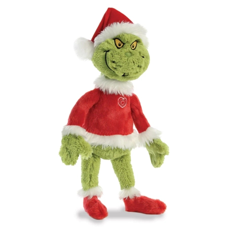 Grinch, Maskotka pluszowa zielony Grinch w stroju Świętego Mikołaja, wysoka jakość pluszu, oryginalny, wys. ok. 48 cm