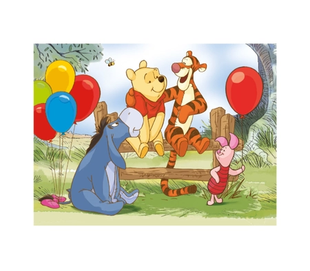 Kubuś Puchatek, Drewniane klocki obrazkowe puzzle, 12 klocków, wiek dzieci 3+