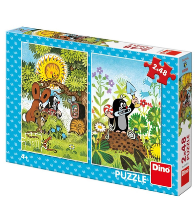 Dino Toys, Puzzle 2-w-1 Krecik i Lato, Dino, 2 x 48 el.