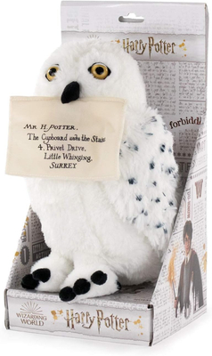 Harry Potter, Maskotka pluszowa sowa Hedwiga z listem, 25 cm, w pudełku