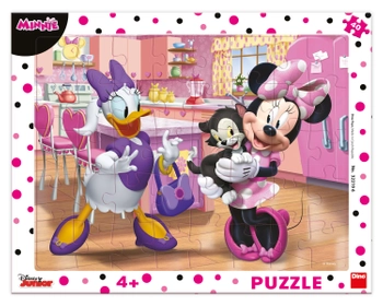 Myszka Minnie, Puzzle ramkowe Minnie i Daisy, 40 el., obrazek o wymiarach 32x24 cm, z bajek na kanale Disney Junior, dla dzieci w wieku 4+