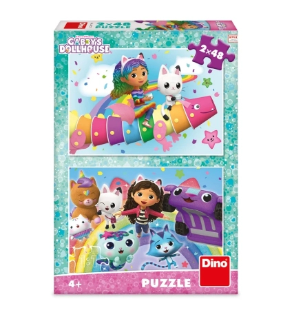 Dino Toys, Koci Domek Gabi, Puzzle dla dzieci Tęcza, 2 x 48 el.