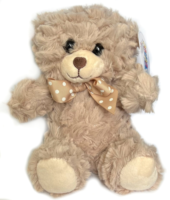 Miś Pluszowy 17 cm Jasnobrązowy z Kokardką – Bezpieczna Maskotka Heunec dla Dzieci