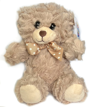 Miś Pluszowy 17 cm Jasnobrązowy z Kokardką – Bezpieczna Maskotka Heunec dla Dzieci