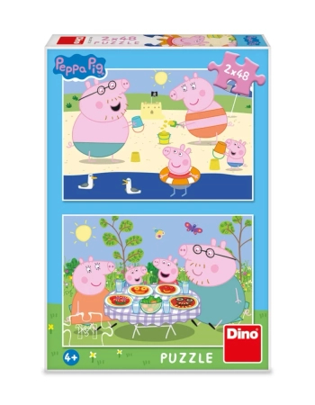 Świnka Peppa, puzzle 2w1, Peppa na wakacjach, 2 x 48 el.