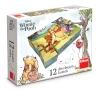 Kubuś Puchatek, Drewniane klocki obrazkowe puzzle, 12 klocków, wiek dzieci 3+
