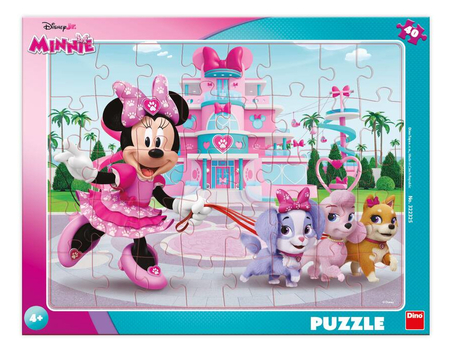 Myszka Minnie, Puzzle ramkowe Minie i pieski, 40 el.