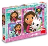 Dino Toys, Koci Domek Gabi, Puzzle 3-w-1, Gabi i przyjaciele, 3 x 55 el., dla dzieci w wieku 5 lat i więcej