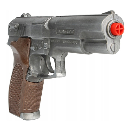 Gonher, Pistolet dla dzieci na kapiszony 8 strzałów, solidny wykonany z metalu, wyprodukowany w Hiszpanii, idealny na prezent, zabawa w policjanta i złodziei, kod produktu 45/1