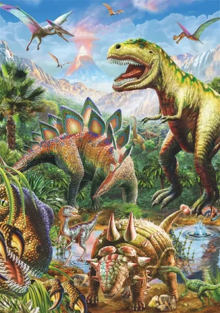 Dino Toys Dinozaury Duże puzzle XL dla dzieci 100 el. neonowe kontury